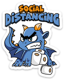 Social Distancing Dragon - Vinyl Sticker