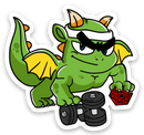 Fitness Dragon - Vinyl Sticker